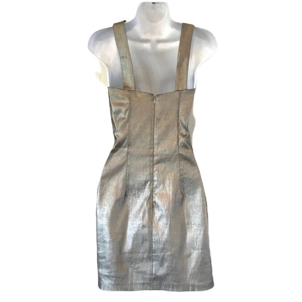 Jessica McClintock Silver Mini party dress sz 6 - Picture 6 of 9